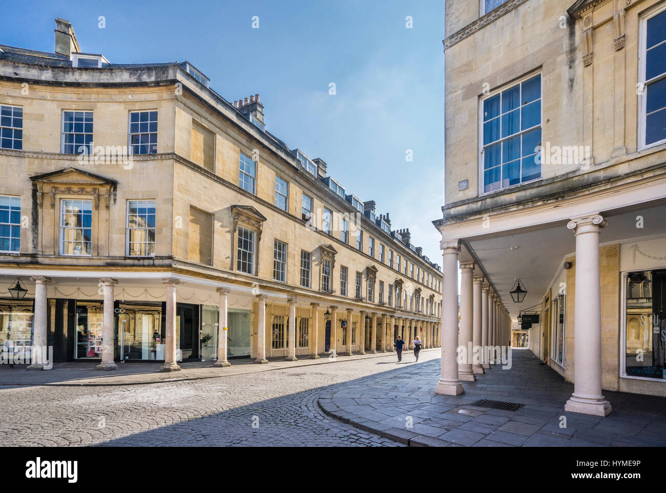 Regno Unito, Somerset, bagno, portici a Bath Street Foto Stock