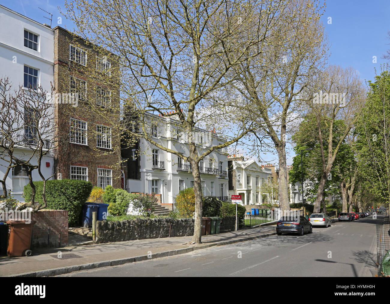 Case in stile Georgiano all'estremità meridionale di Camberwell Grove, uno del sud di Londra più eleganti strade. Foto Stock