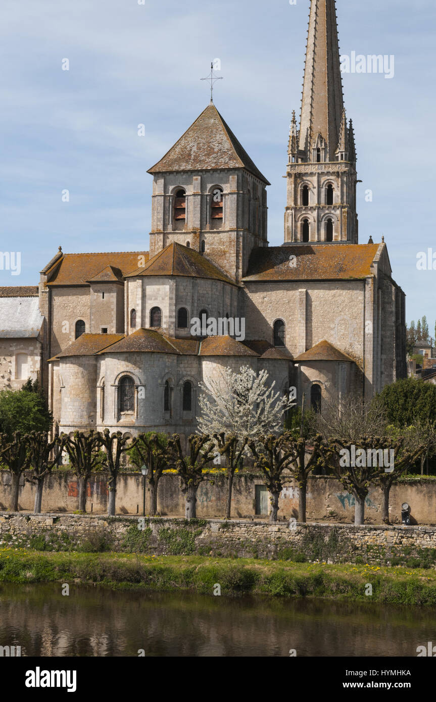Francia, Hautes-Pyrenees, St Savin, Abbazia di Saint-Savin sur Gartempe, XII c Foto Stock