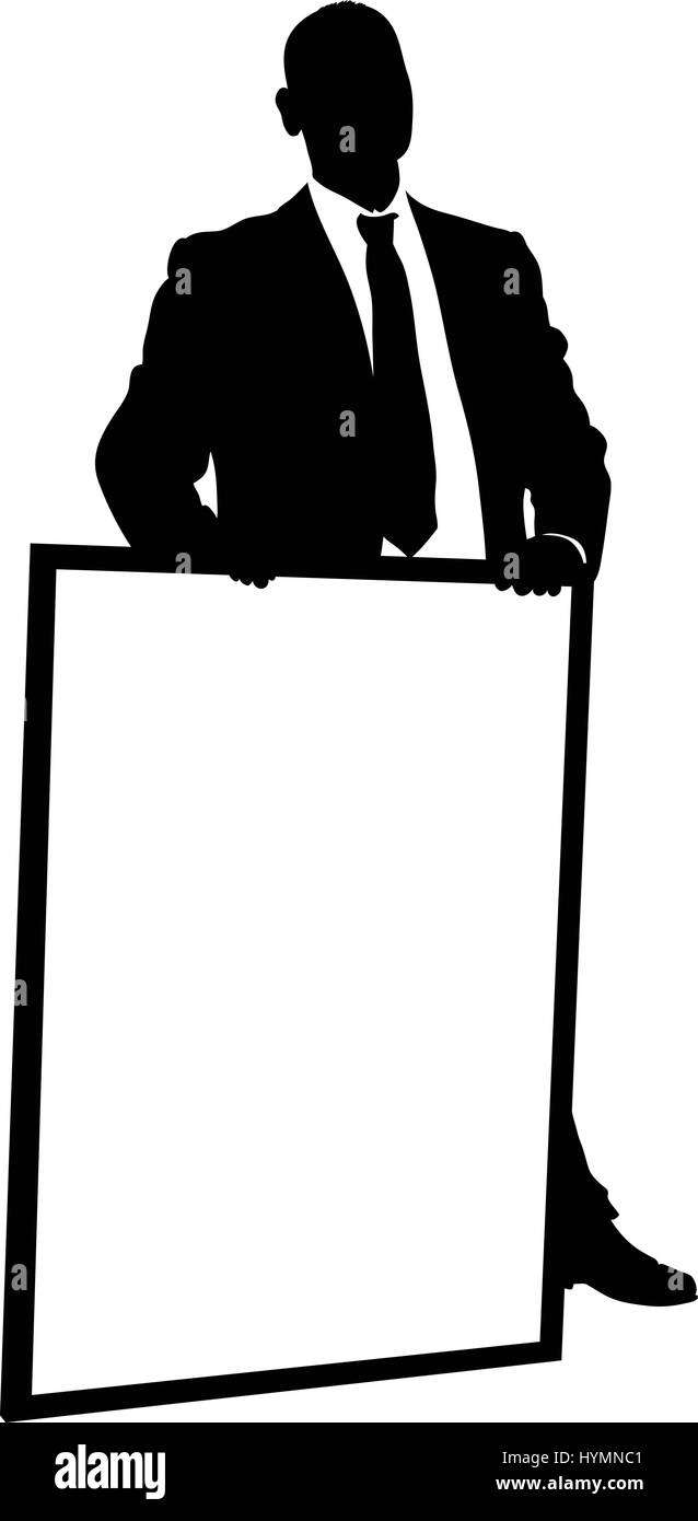 Una silhouette di un uomo in possesso di un fustellato del fotogramma poster. Illustrazione Vettoriale