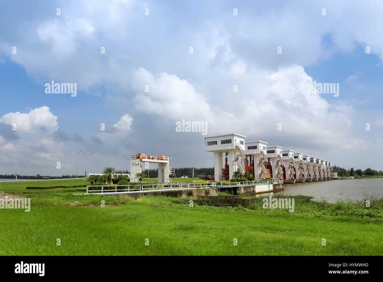 Prasit Uthokwipat floodgate in Nakhon Si Thammarat, Thailandia Foto Stock