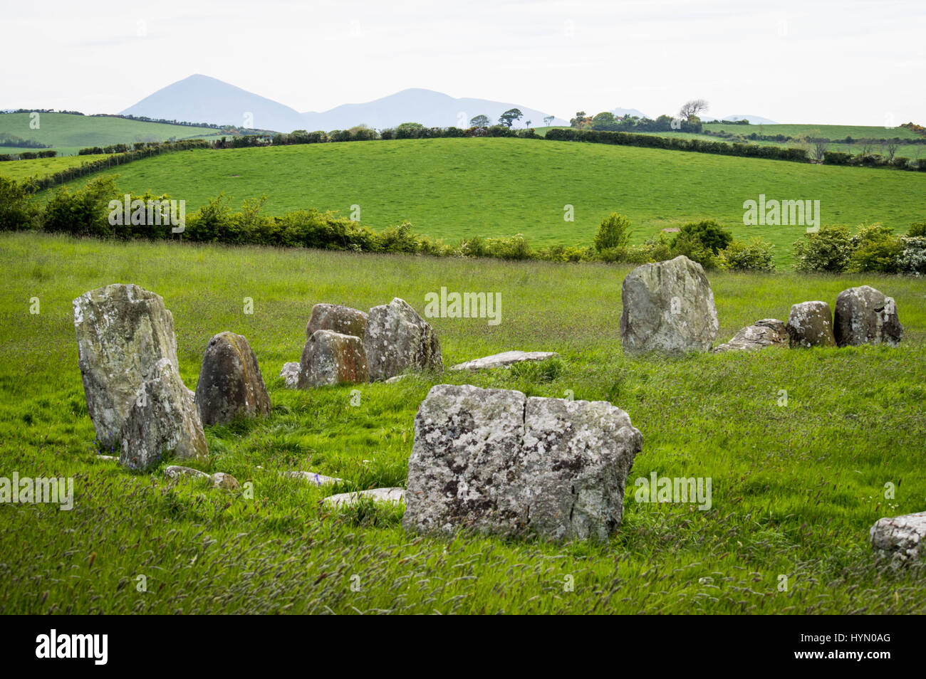 Preistorici cerchio di pietra Foto Stock