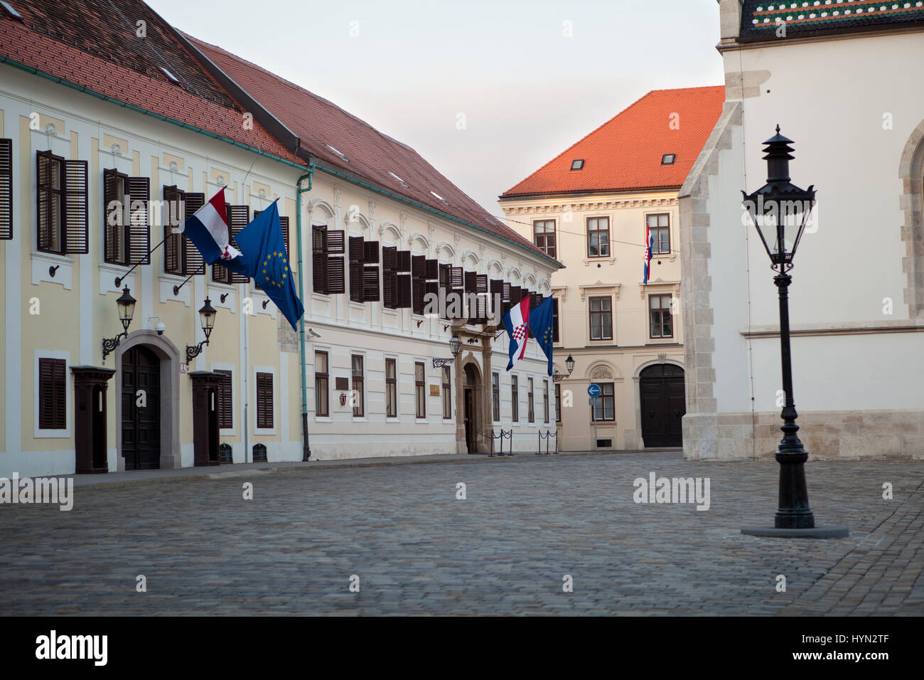 Banski dvori o "Palazzo del Governatore" di Zagabria è la sede del governo croato e ospita anche la carica di Primo Ministro. Il palazzo è stato Foto Stock