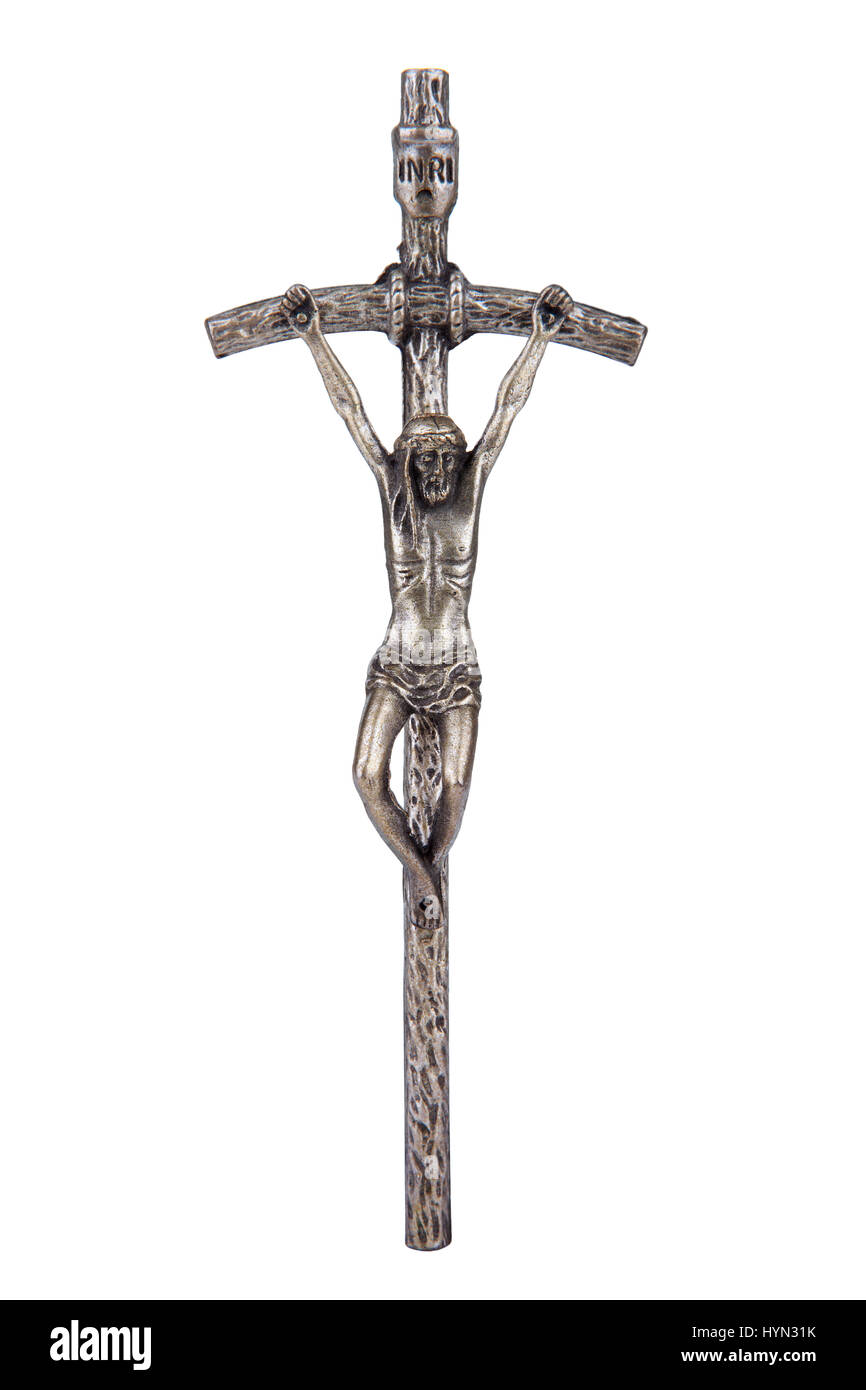 La croce piegata crocifisso, che stava usando il Papa Giovanni Paolo II, talvolta indicati come 'rotto Croce'. Foto Stock