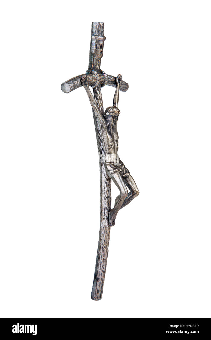 La croce piegata crocifisso, che stava usando il Papa Giovanni Paolo II,  vista laterale Foto stock - Alamy