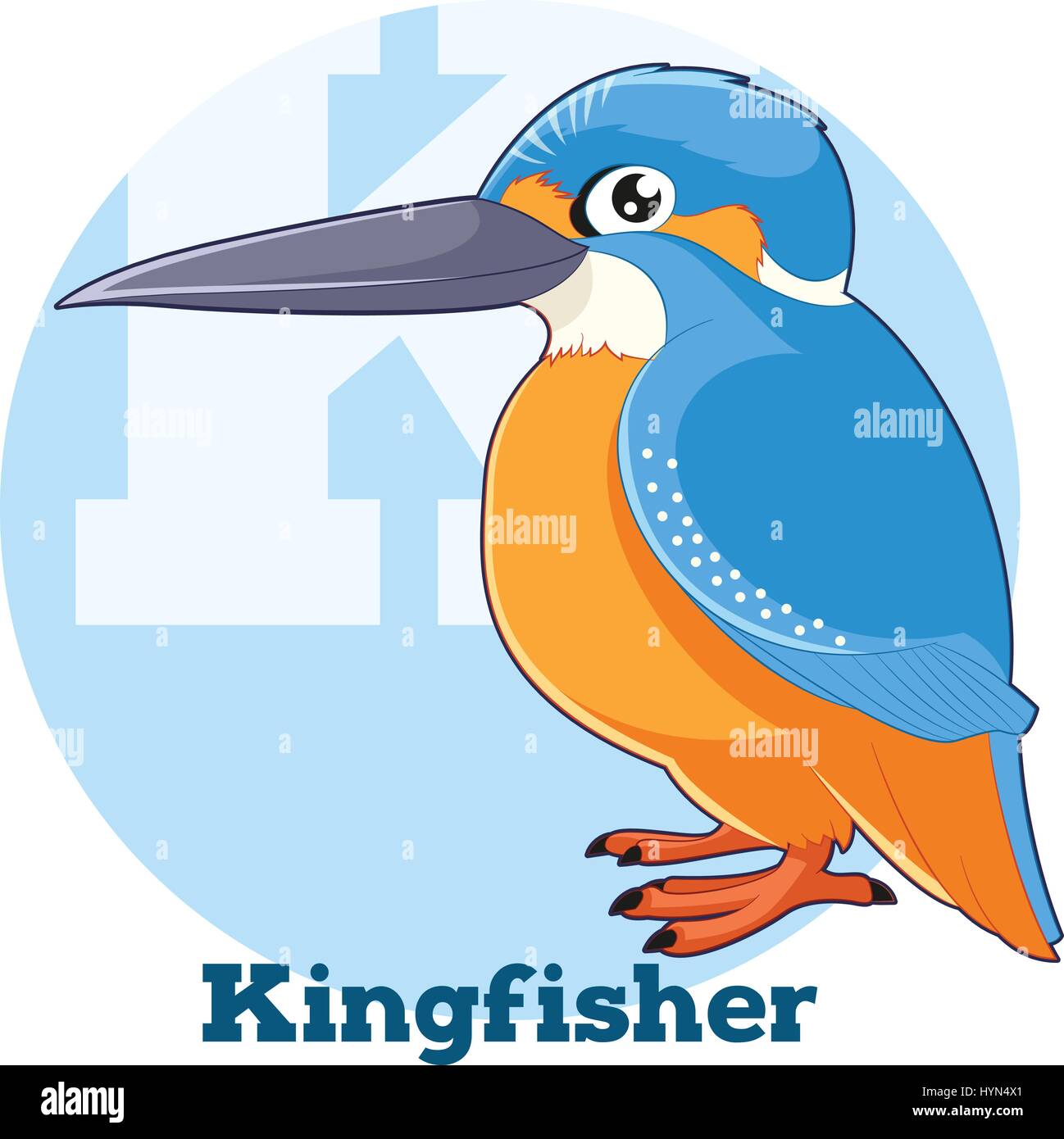 ABC Cartoon Kingfisher Illustrazione Vettoriale