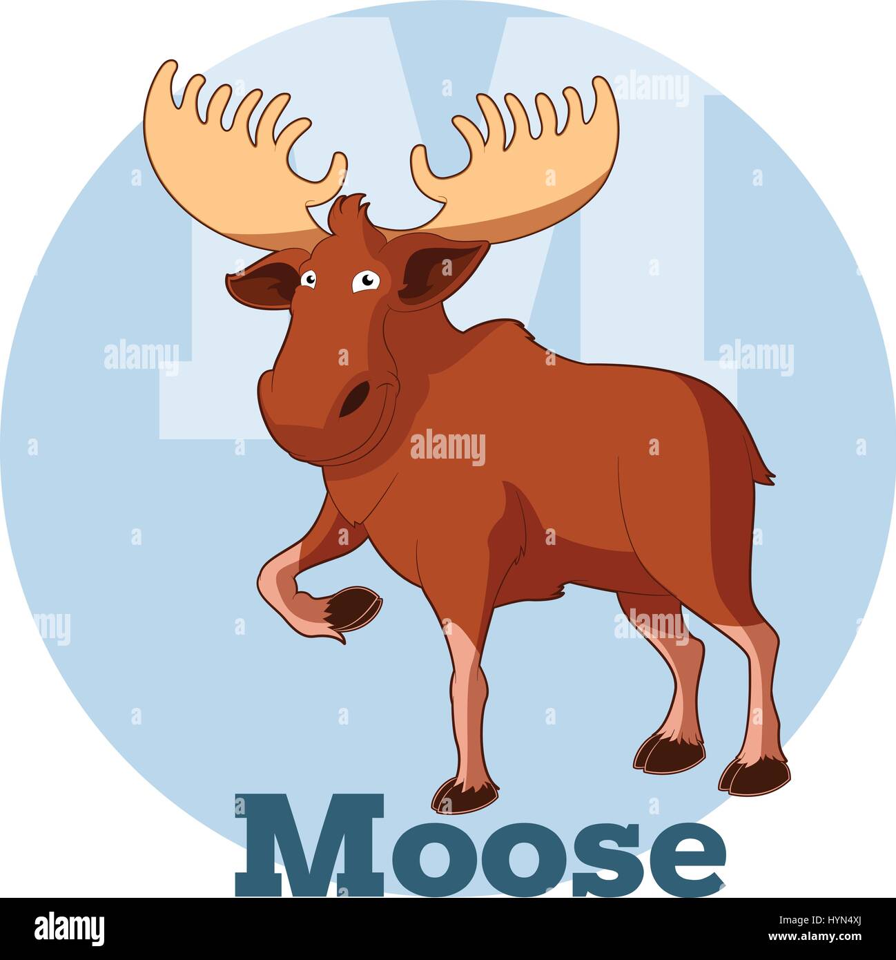 ABC Cartoon Moose Illustrazione Vettoriale