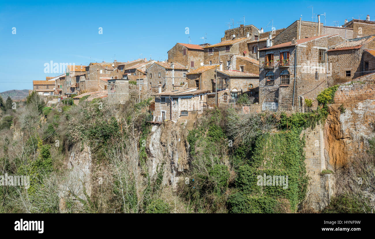 Vista panoramica di Barbarano Romano, borgo medievale in provincia di Viterbo, Lazio, Italia Foto Stock