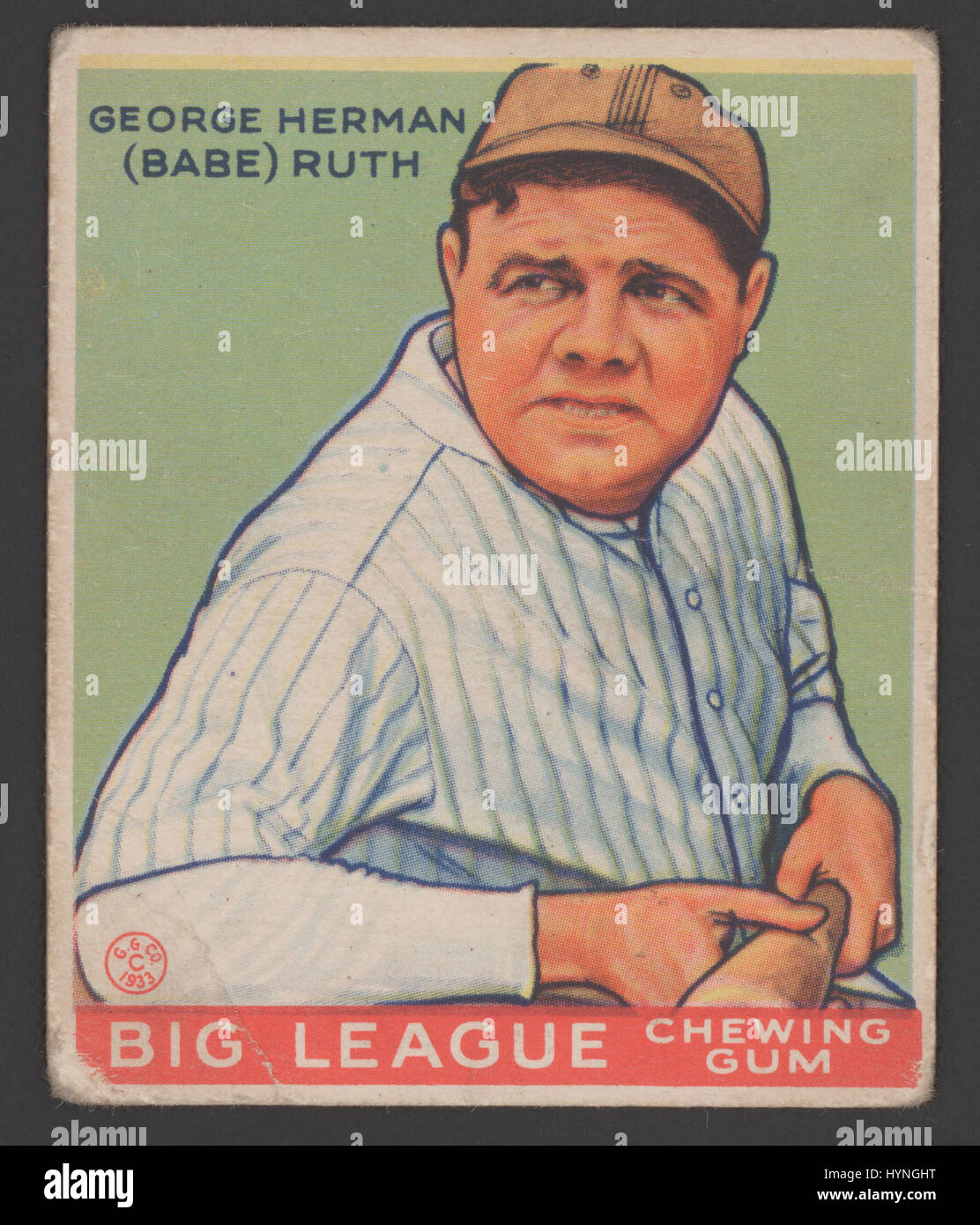 George Herman (Babe Ruth), Big League di gomma da masticare della scheda di baseball. 1933. Foto Stock