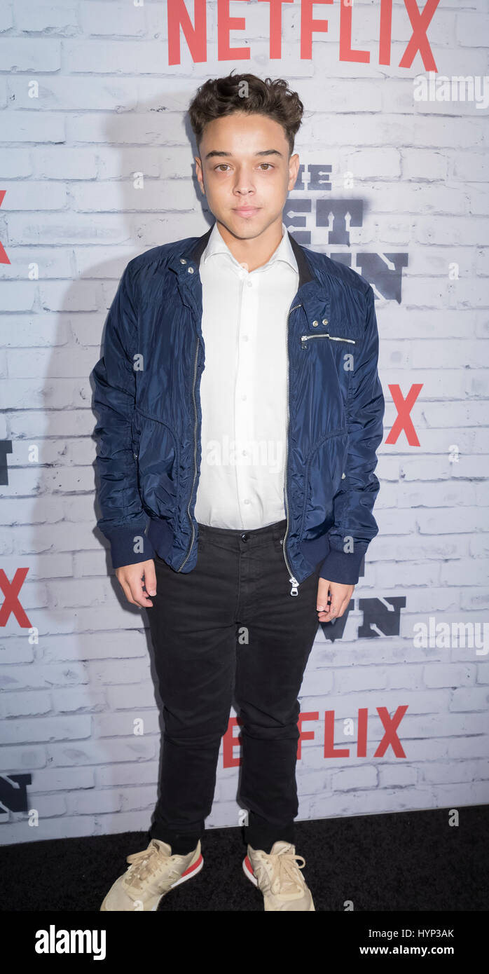 New York, Stati Uniti. 05 apr, 2017. New York, New York, Stati Uniti d'America, 5 Aprile 2017: Jason Genao assiste New York Party Kickoff di Netflix La Get Down stagione una parte due a Irving Plaza, Manhattan Credito: Sam Aronov/Alamy Live News Foto Stock
