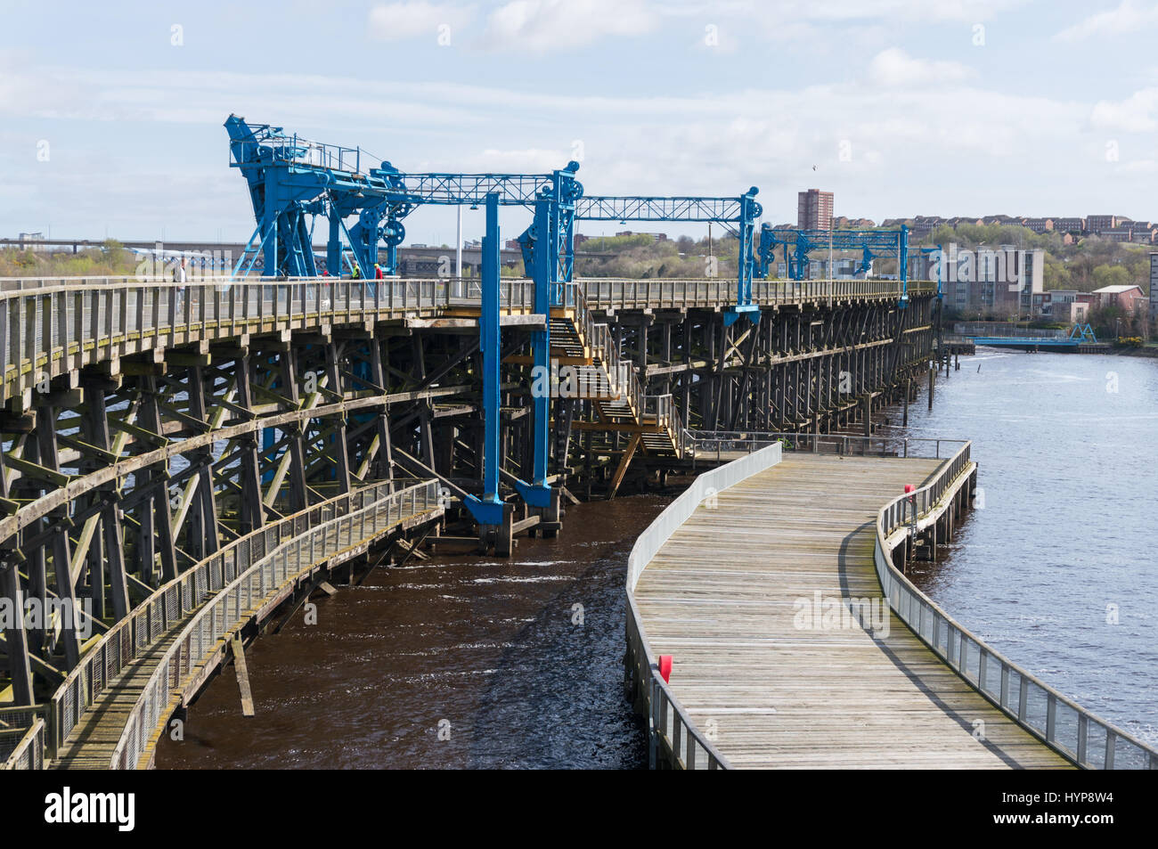 Dunston Staiths, Europe più grande struttura in legno, Gateshead, England, Regno Unito Foto Stock