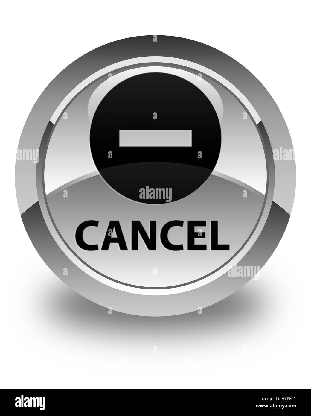 Annulla isolato su bianco lucido pulsante rotondo illustrazione astratta Foto Stock