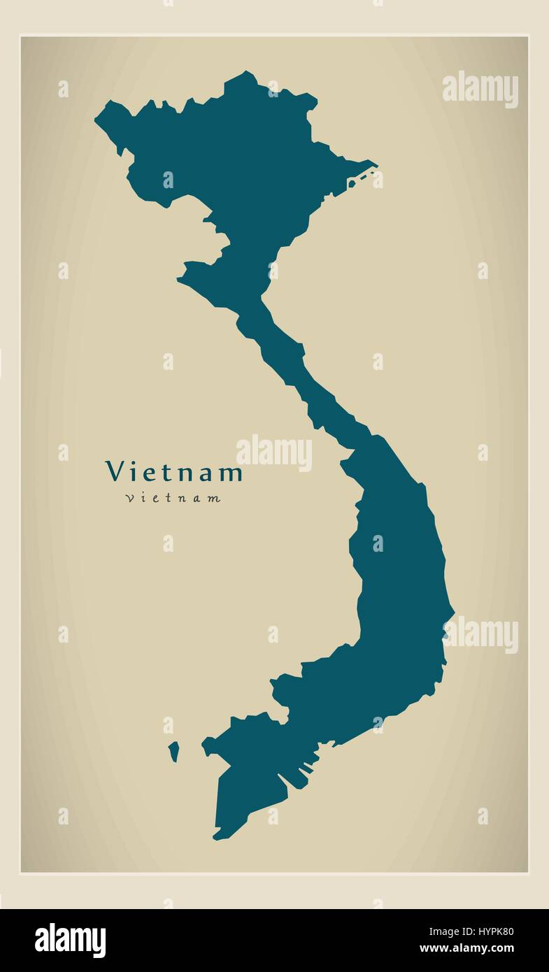 Mappa moderno - Vietnam VN Illustrazione Vettoriale