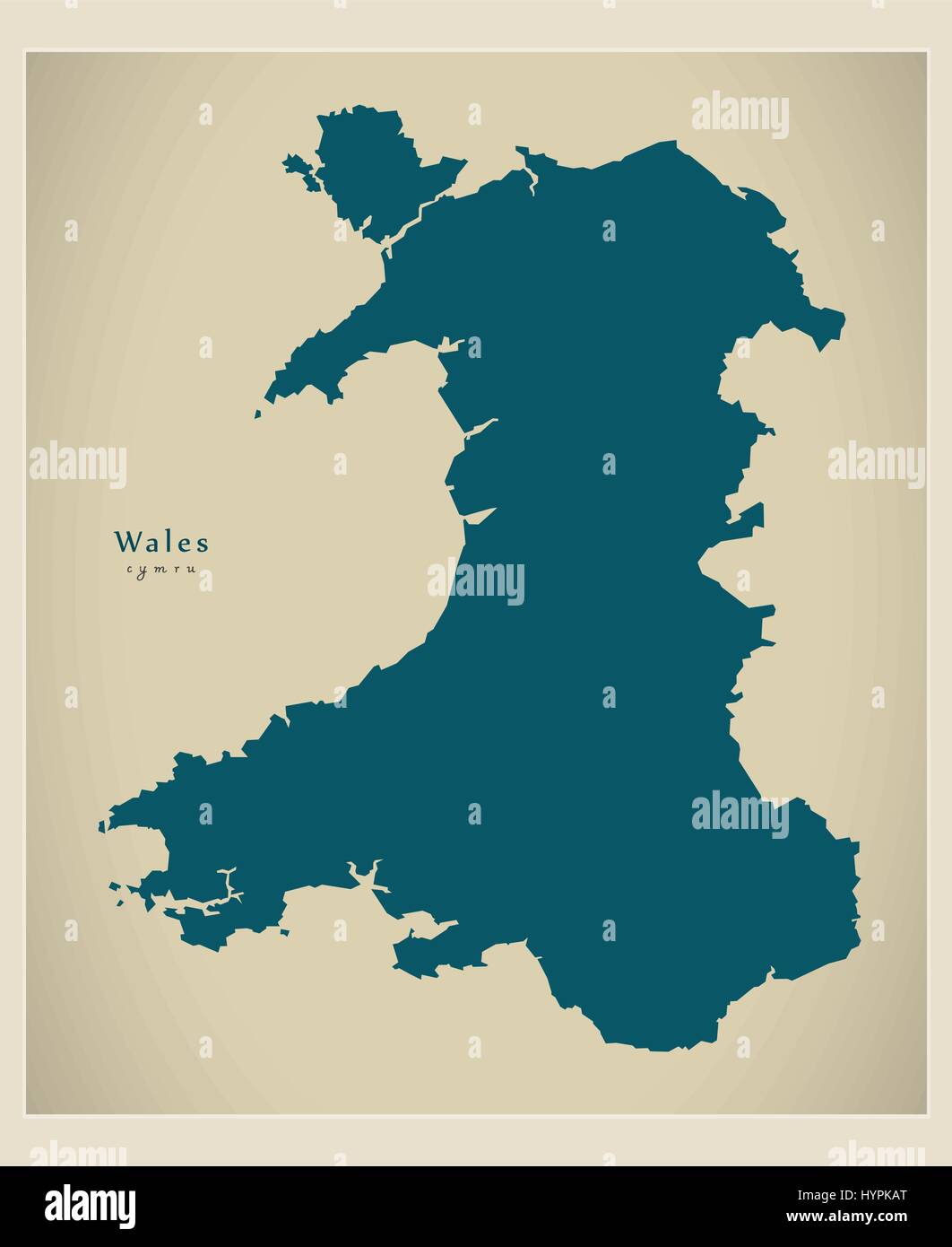 Mappa moderno - Wales UK Illustrazione Vettoriale