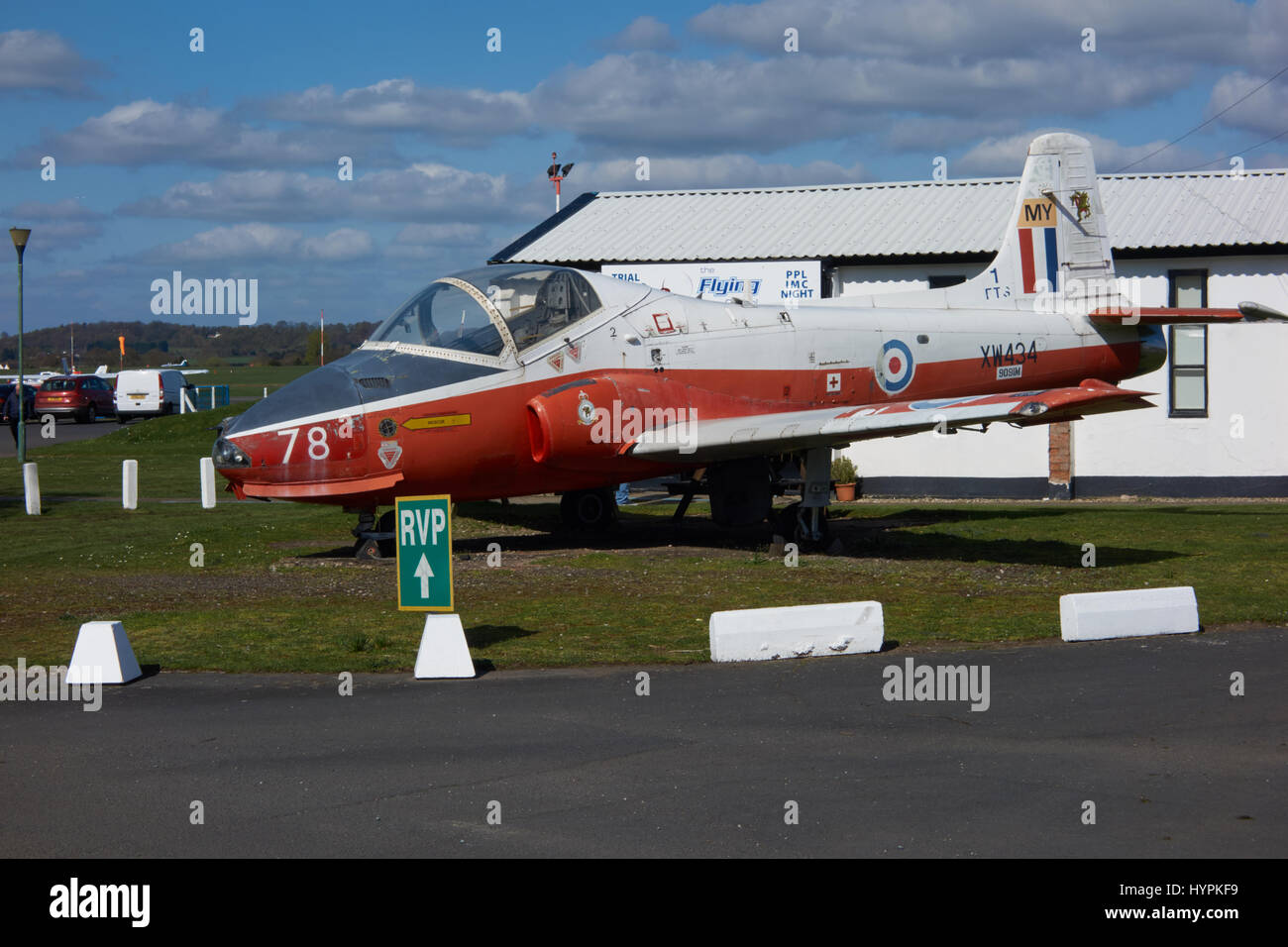 Jet Provost custode di gate a Wolverhampton Halfpenny Green Airport Foto Stock