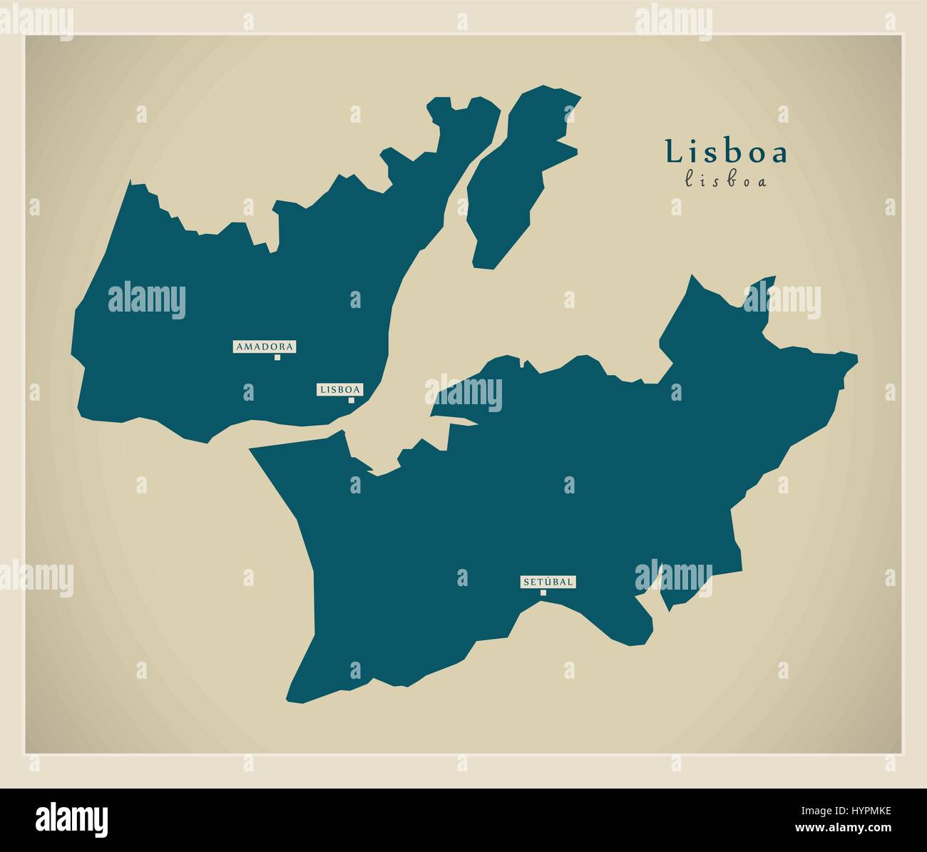 Mappa moderno - Lisboa Portogallo rinfrescati PT Illustrazione Vettoriale