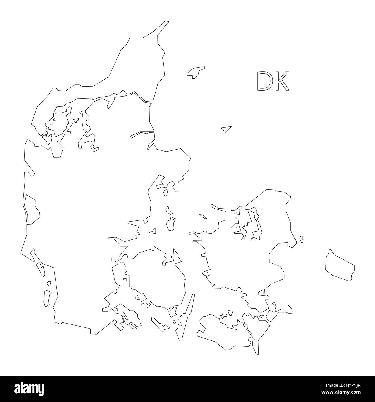 Danimarca delineano silhouette illustrazione della mappa Illustrazione Vettoriale