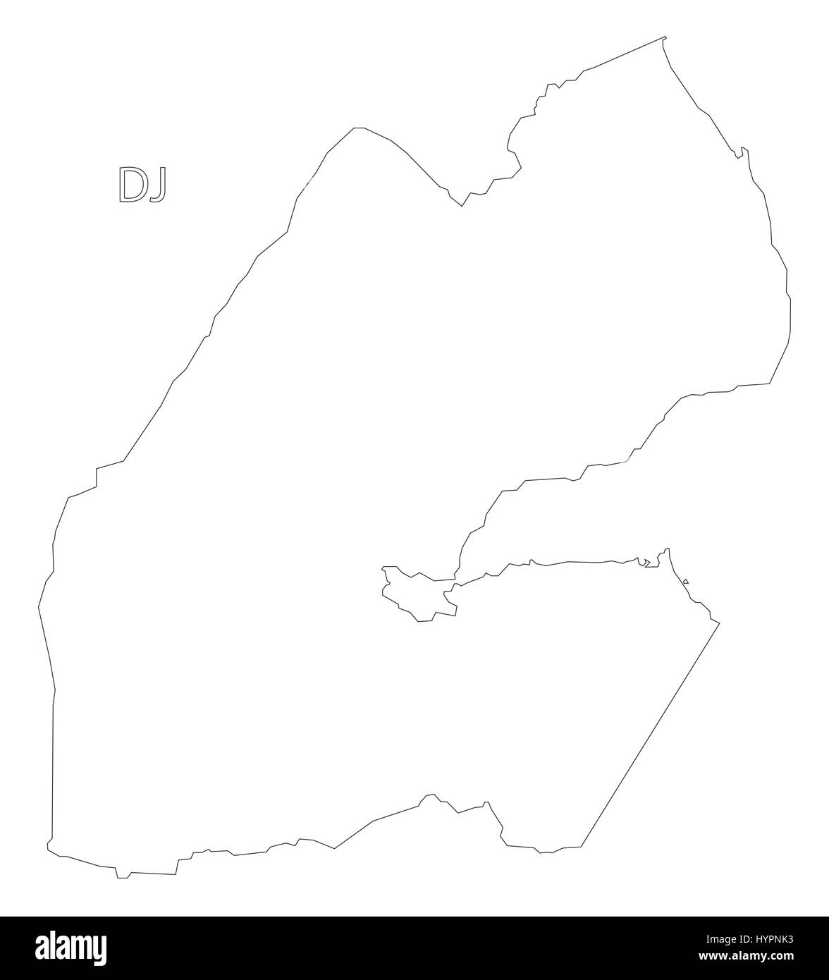 Profilo di Gibuti silhouette illustrazione della mappa Illustrazione Vettoriale