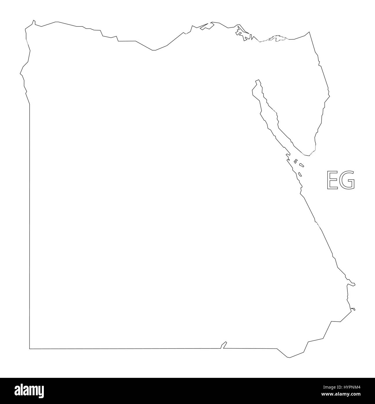 Egitto delineano silhouette illustrazione della mappa Illustrazione Vettoriale