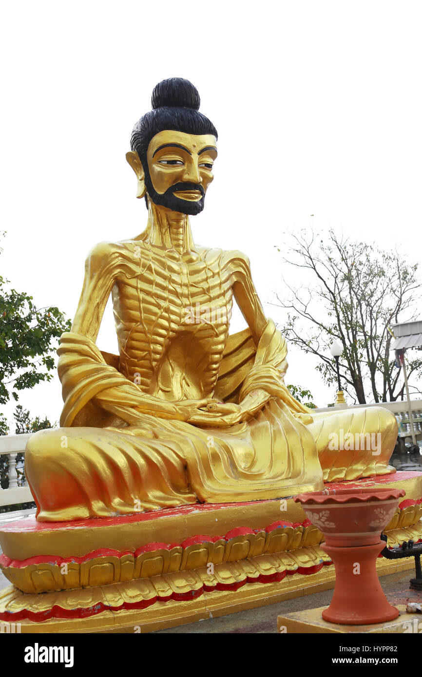 Dettaglio di un tempio buddista in Pattaya, Thailandia. Golden Buddha Foto Stock