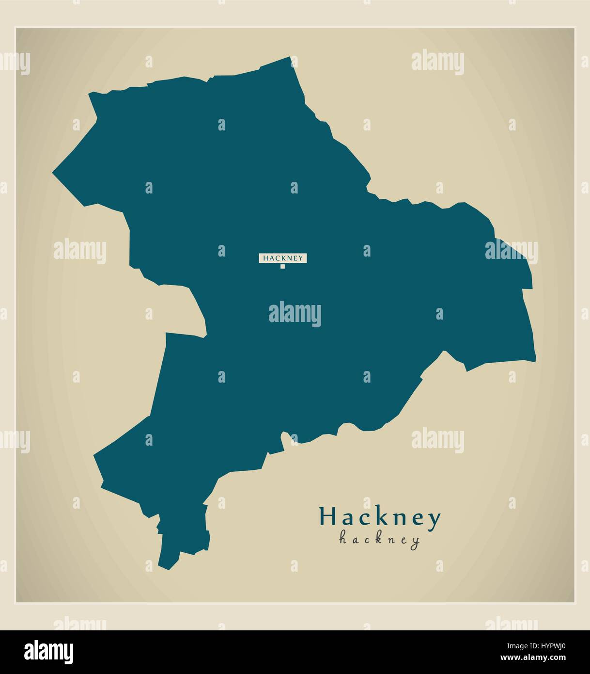 Mappa moderno - Hackney borough Greater London REGNO UNITO Inghilterra Illustrazione Vettoriale
