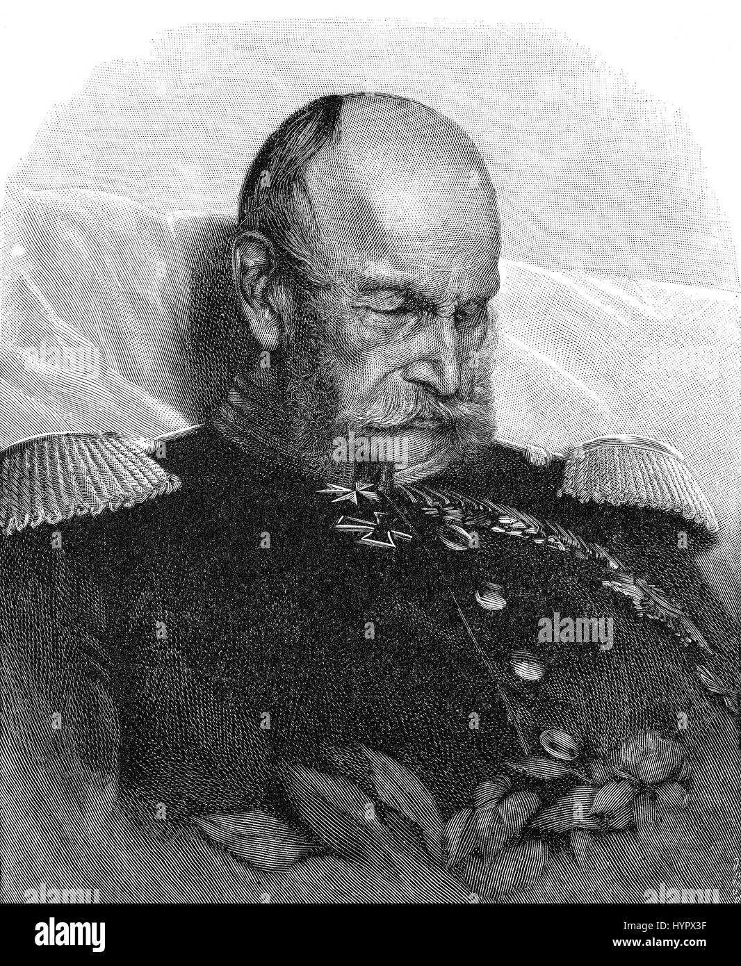Guglielmo I o Wilhelm Friedrich Ludwig di Prussia, 1797 - 1888, re di Prussia, primo imperatore tedesco Foto Stock