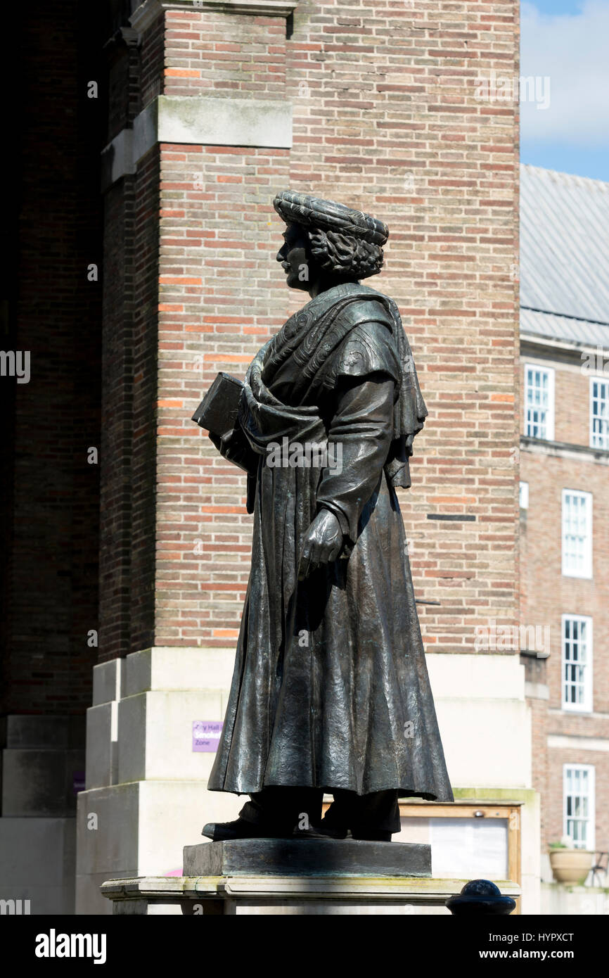 Raja Ram Mohan Roy statua vicino alla cattedrale, Bristol, Regno Unito Foto Stock