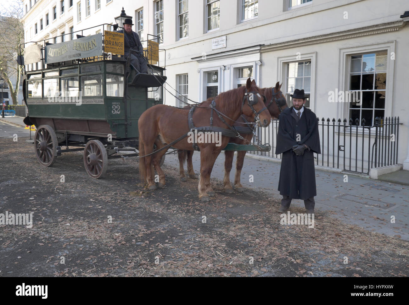 Sul set delle riprese di un episodio della serie TV Howards End di Londra Foto Stock