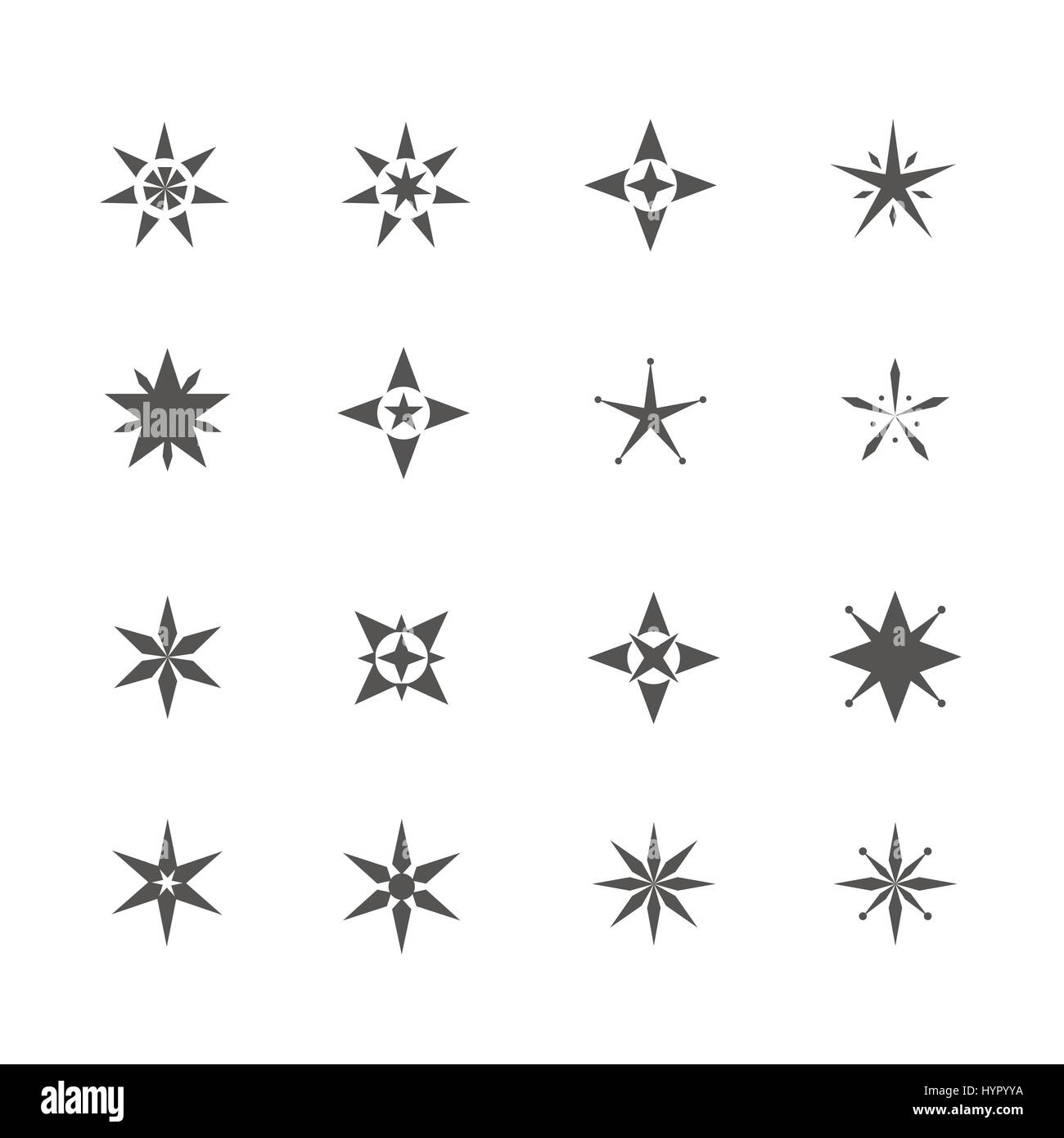 Forma a stella delle icone Illustrazione Vettoriale