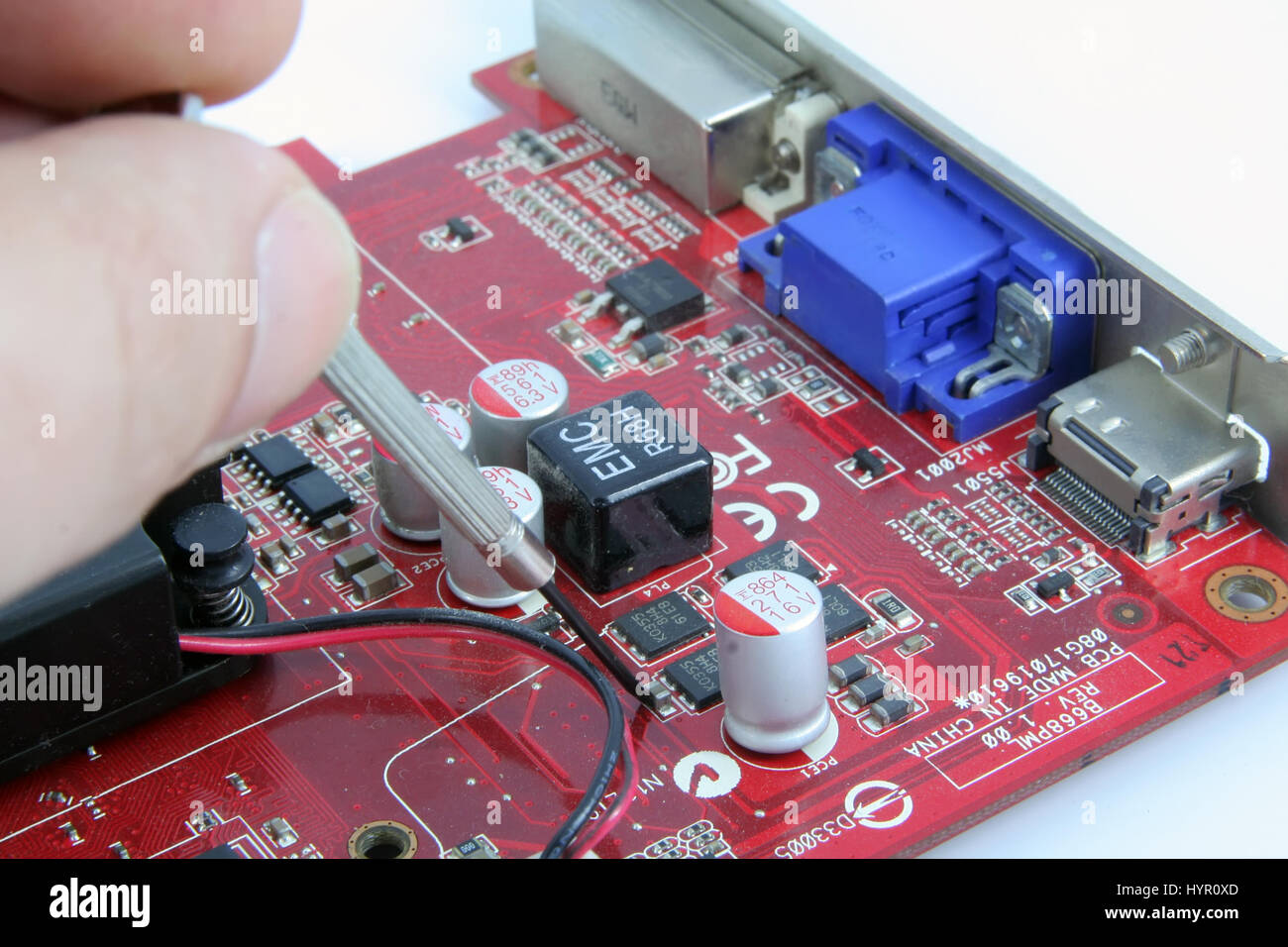 Componente del computer. Computer graphic card. Foto Stock