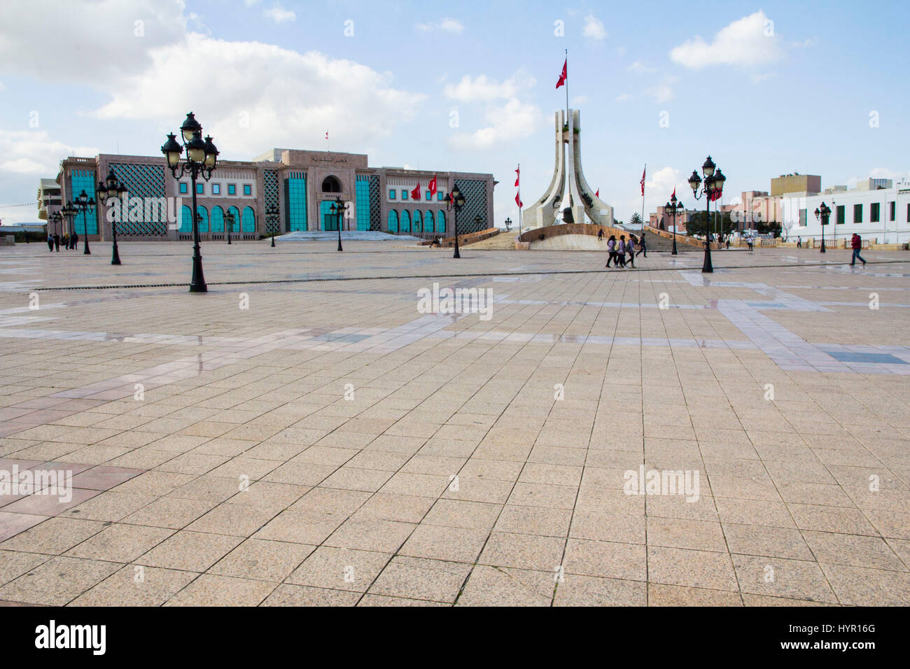 Kasbah Square e il Municipio di Tunisi, Tunisia. Foto Stock