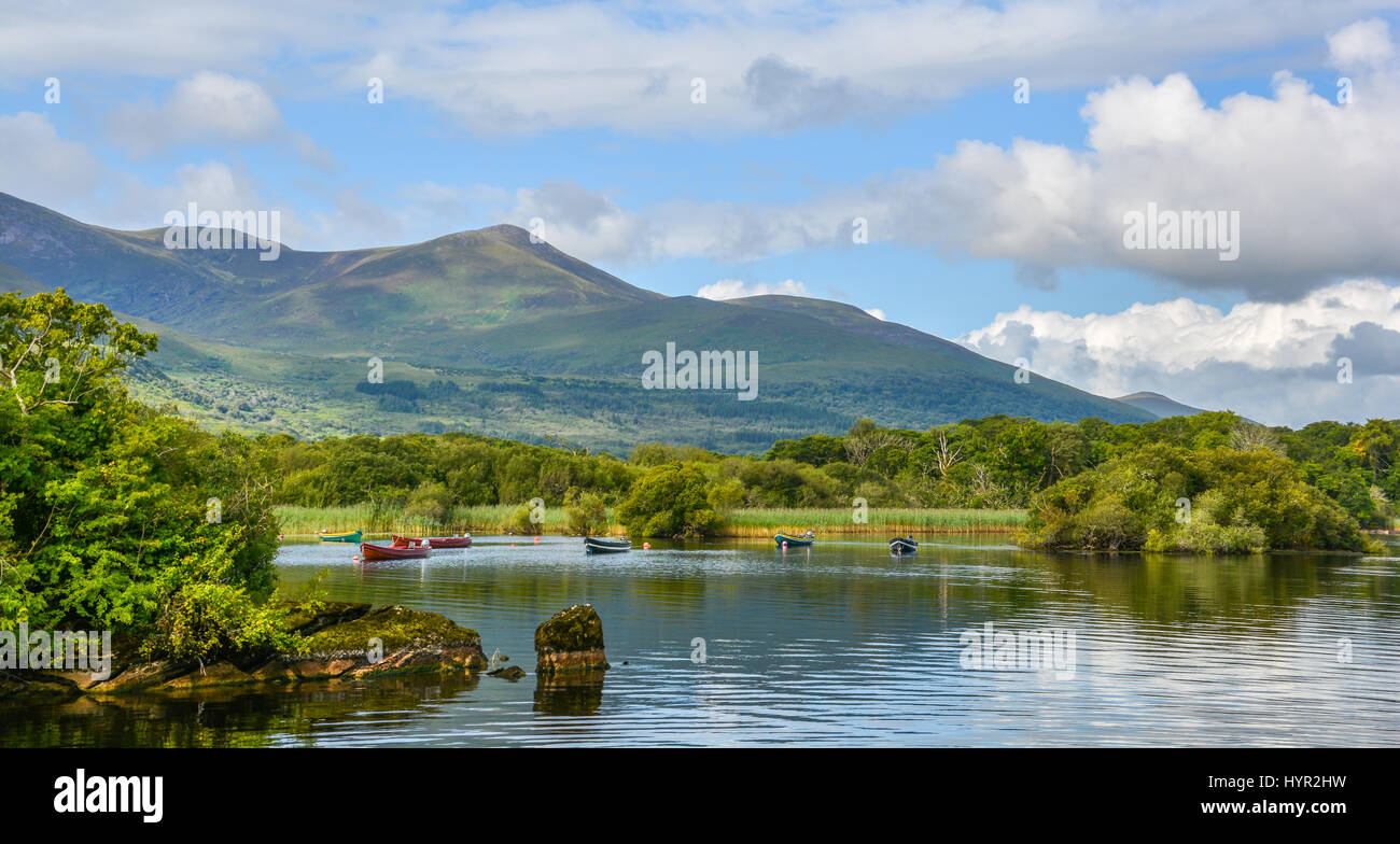 Lago Leane, Parco Nazionale di Killarney, nella contea di Kerry, Irlanda Foto Stock