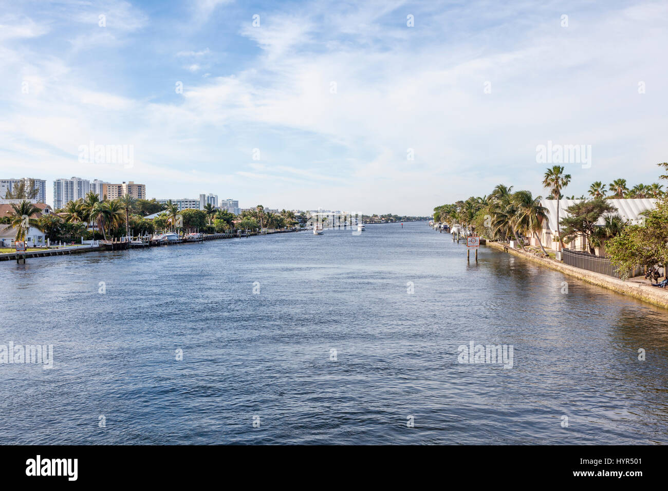 Waterfront edifici in Pompano Beach, Florida, Stati Uniti Foto Stock