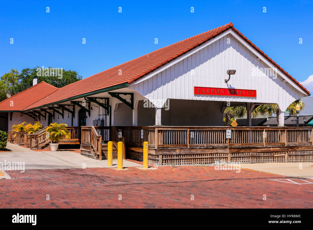 I Tarpon Springs treno storico Museo magazzino edificio in Tarpon Springs, FL Foto Stock
