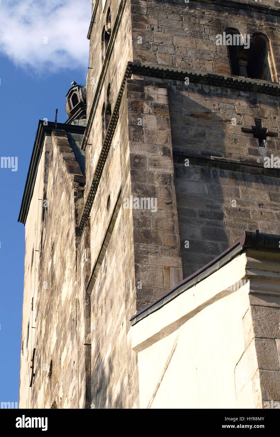 Dettagli della vecchia chiesa in Opatów, Polonia Foto Stock