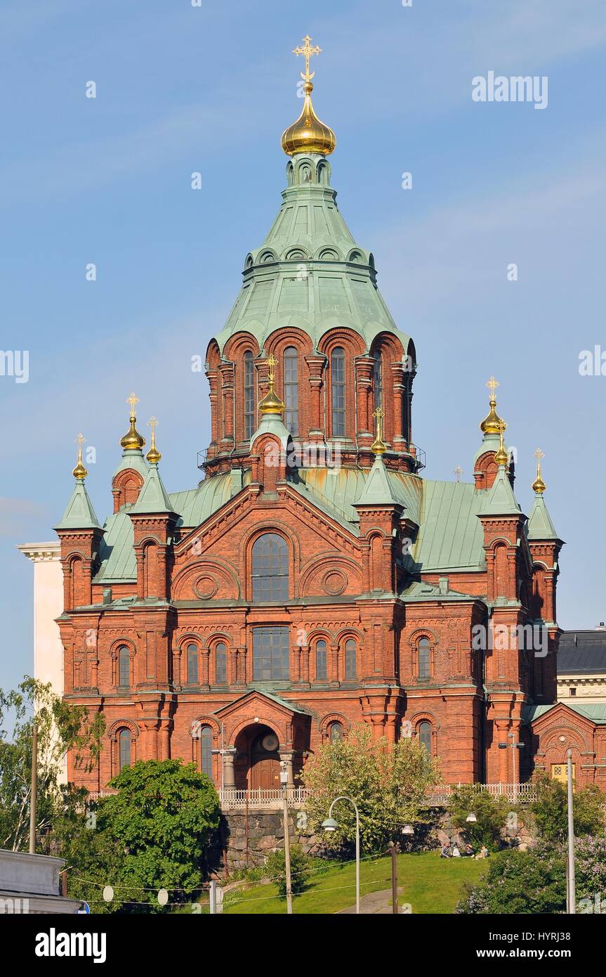 Cattedrale Uspensky a Helsinki. Finlandia Foto Stock