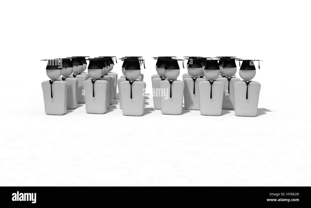 Concetto di graduazione studio, 3D render lavora Foto Stock