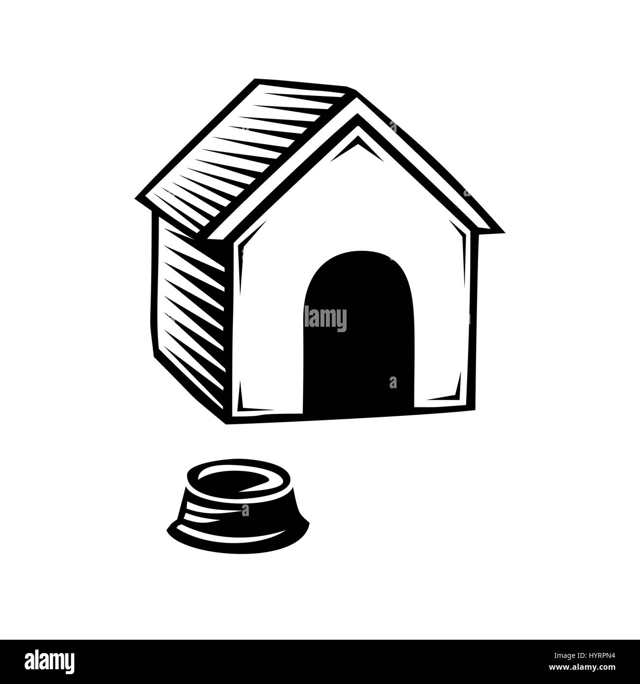 Doghouse Icona isolati su sfondo bianco. Illustrazione Vettoriale