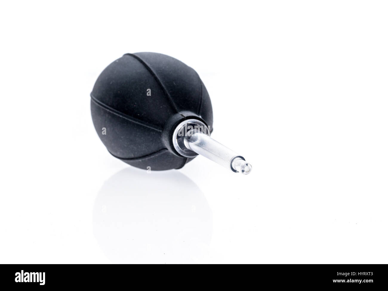 Gomma siliconica polvere aria pompa soffiante per fotocamera e lenti. Professional photo equipment polvere dispositivo di pulizia per i fotografi. Foto Stock