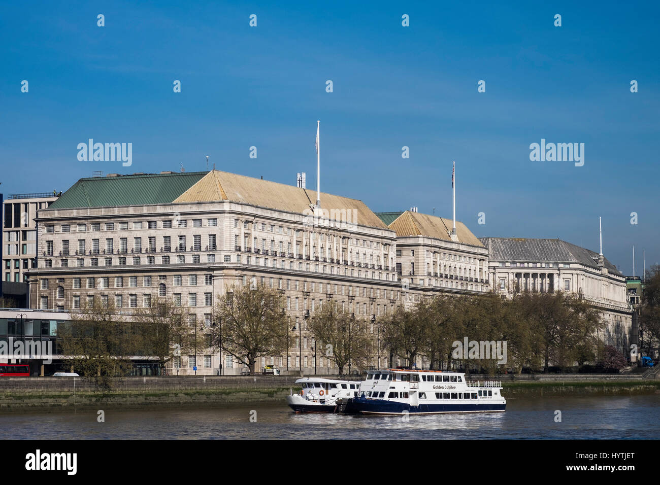 MI5 quartier generali nazionali, Thames House, Millbank, London, England, Regno Unito Foto Stock