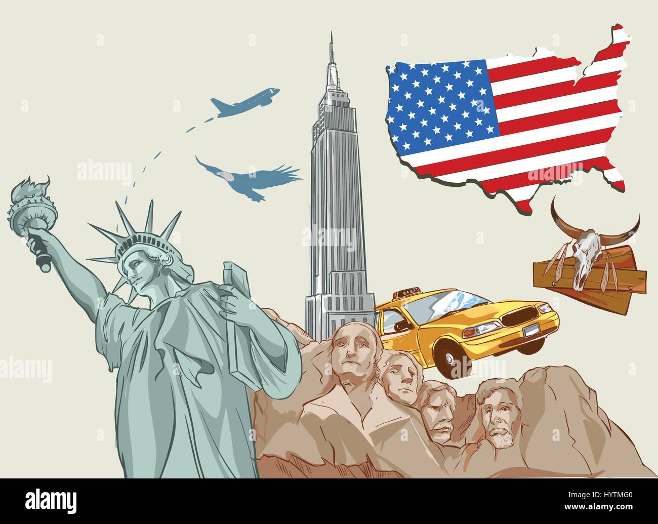 Illustrazione vettoriale di una america Illustrazione Vettoriale