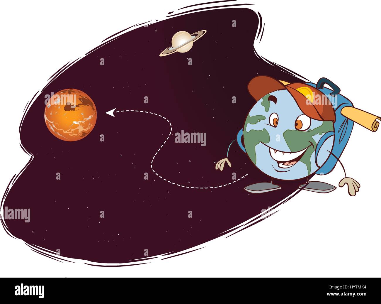 Illustrazione vettoriale di pianeti diversi viaggio Illustrazione Vettoriale