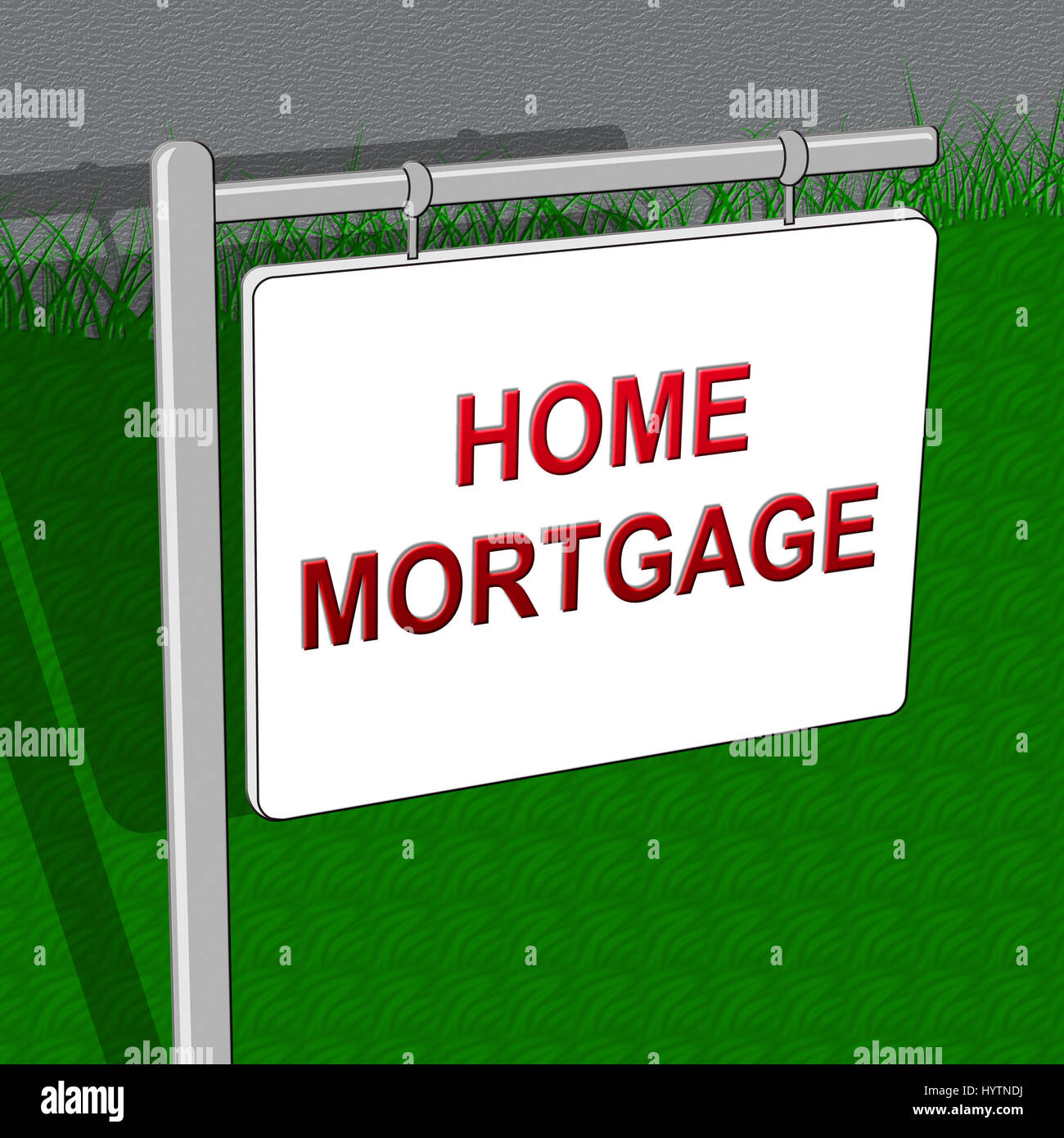 Home ipoteche rappresenta il prestito Casa 3d illustrazione Foto Stock