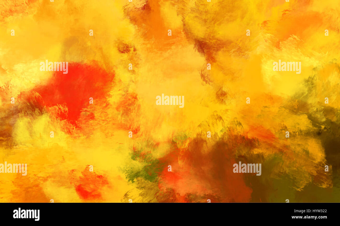 Pittura di olio tratto di pennello giallo astratta sfondo colorato Foto Stock