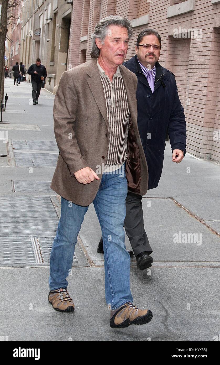 New York, NY, STATI UNITI D'AMERICA. 7 apr, 2017. Kurt Russell spotted arrivando a "La vista' per parlare di otto rata del 'veloce e furioso' franchising film "Il destino del Furioso' in New York New York il 7 aprile 2017. Credito: Rainmaker foto/media/punzone Alamy Live News Foto Stock