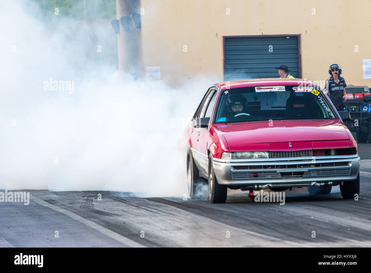 Sydney, Australia - 7 April 2017: Sydney Jamboree Drag Racing Event - nella foto è la sessione di qualifica round. - La manifestazione si svolge presso il Sydney Dragway oltre il 7 e 8 aprile. Credito: mjmediabox / Alamy Live News Foto Stock