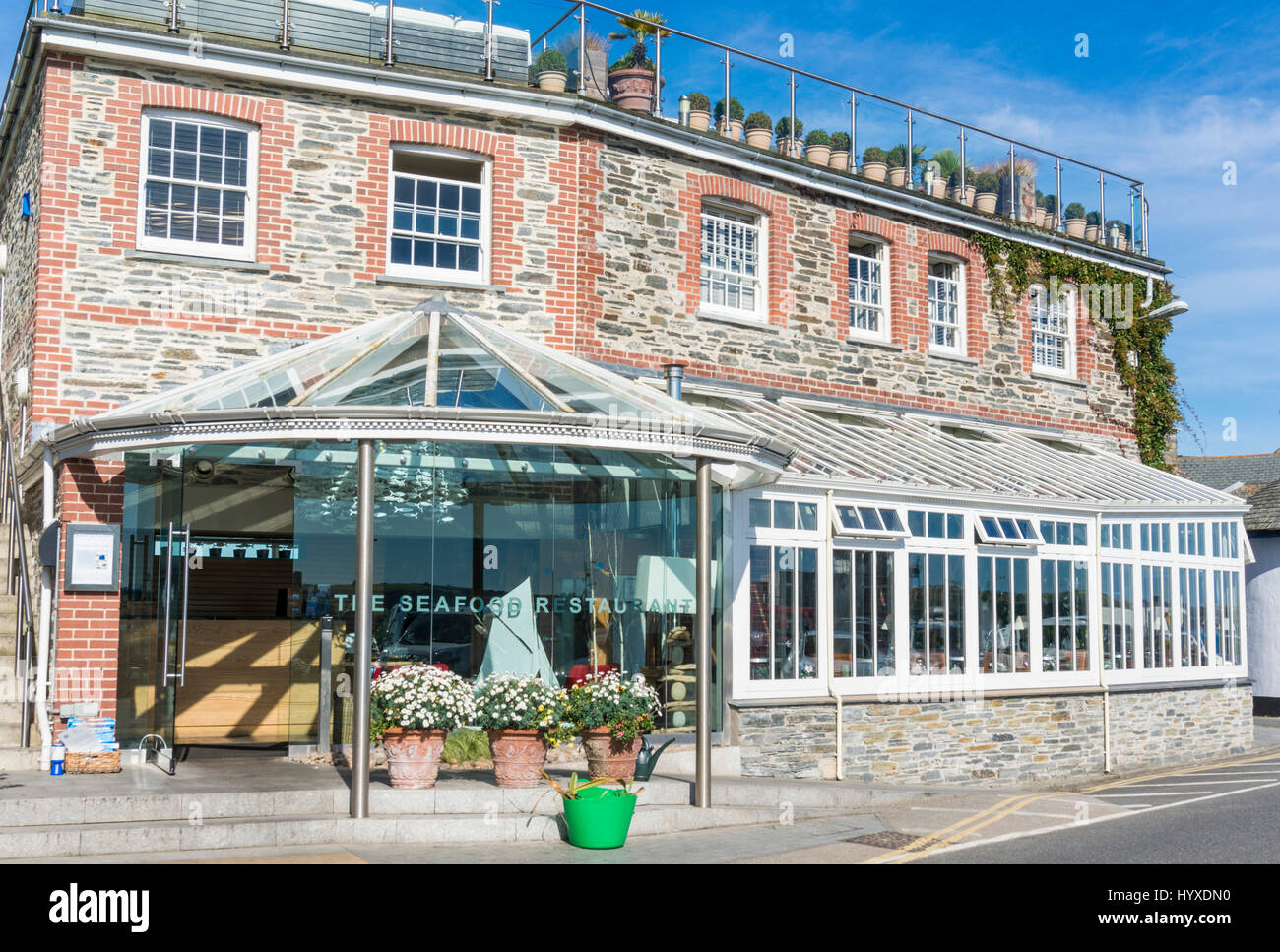 Padstow Cornwall il ristorante di pesce Padstow cornwall rick stein proprietario Porto a Padstow Cornwall west country England Regno unito Gb eu europe Foto Stock