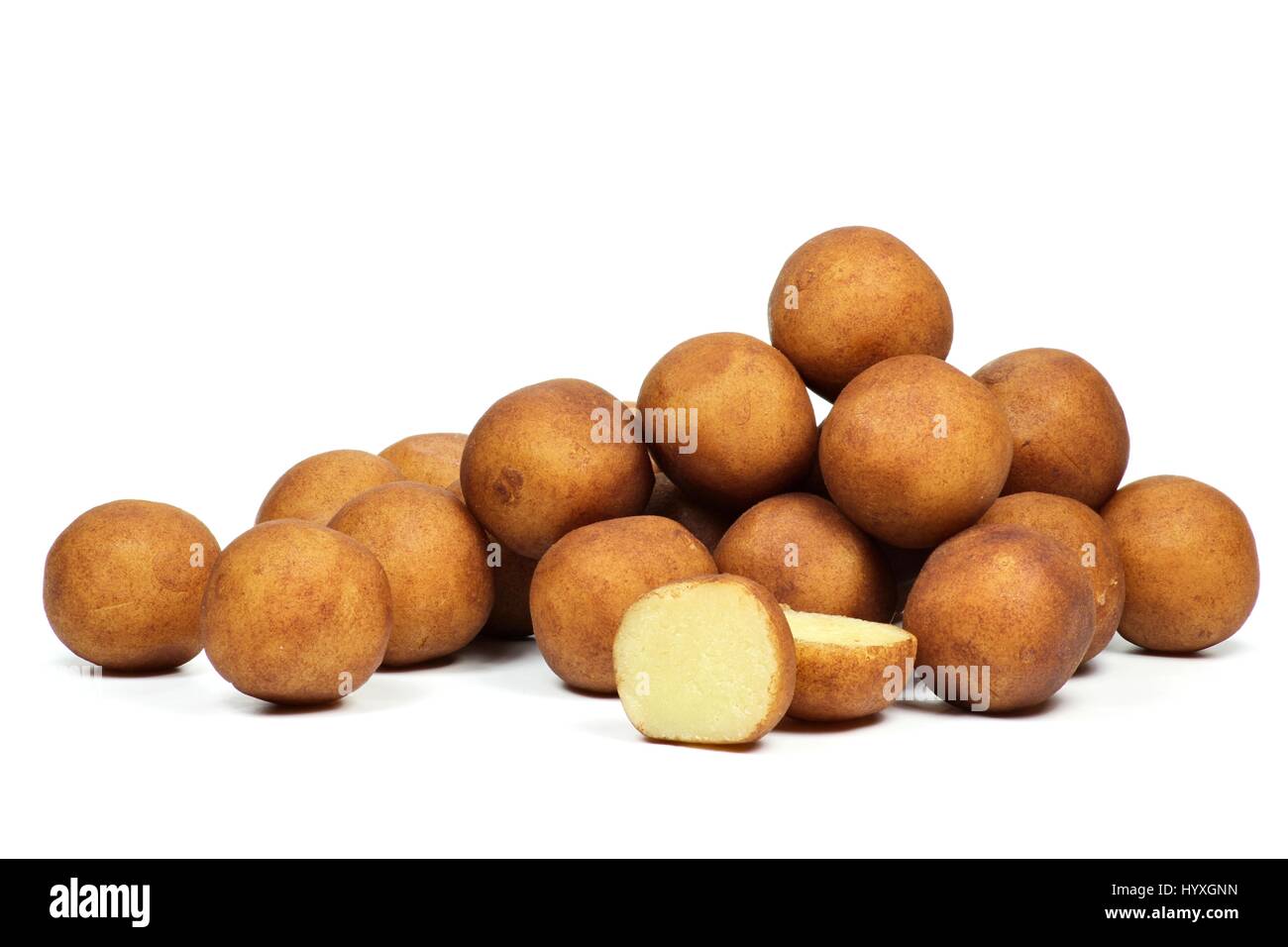 Il marzapane di patate fatte a Lubeck. Lubecca è una città in Germania e ben noto per il suo marzapane esperto artigianato e mestieri. Foto Stock