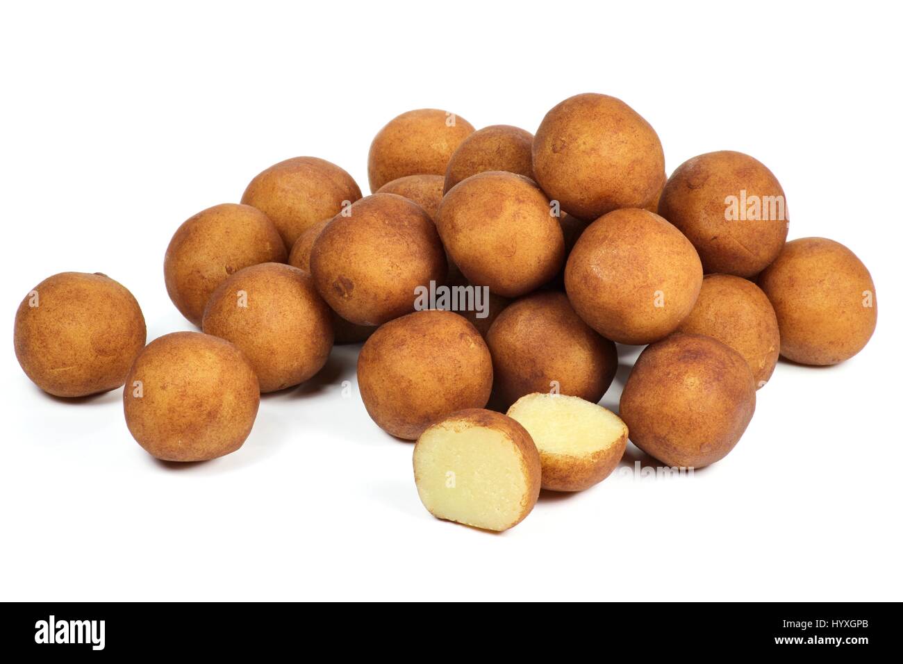 Il marzapane di patate fatte a Lubeck. Lubecca è una città in Germania e ben noto per il suo marzapane esperto artigianato e mestieri. Foto Stock