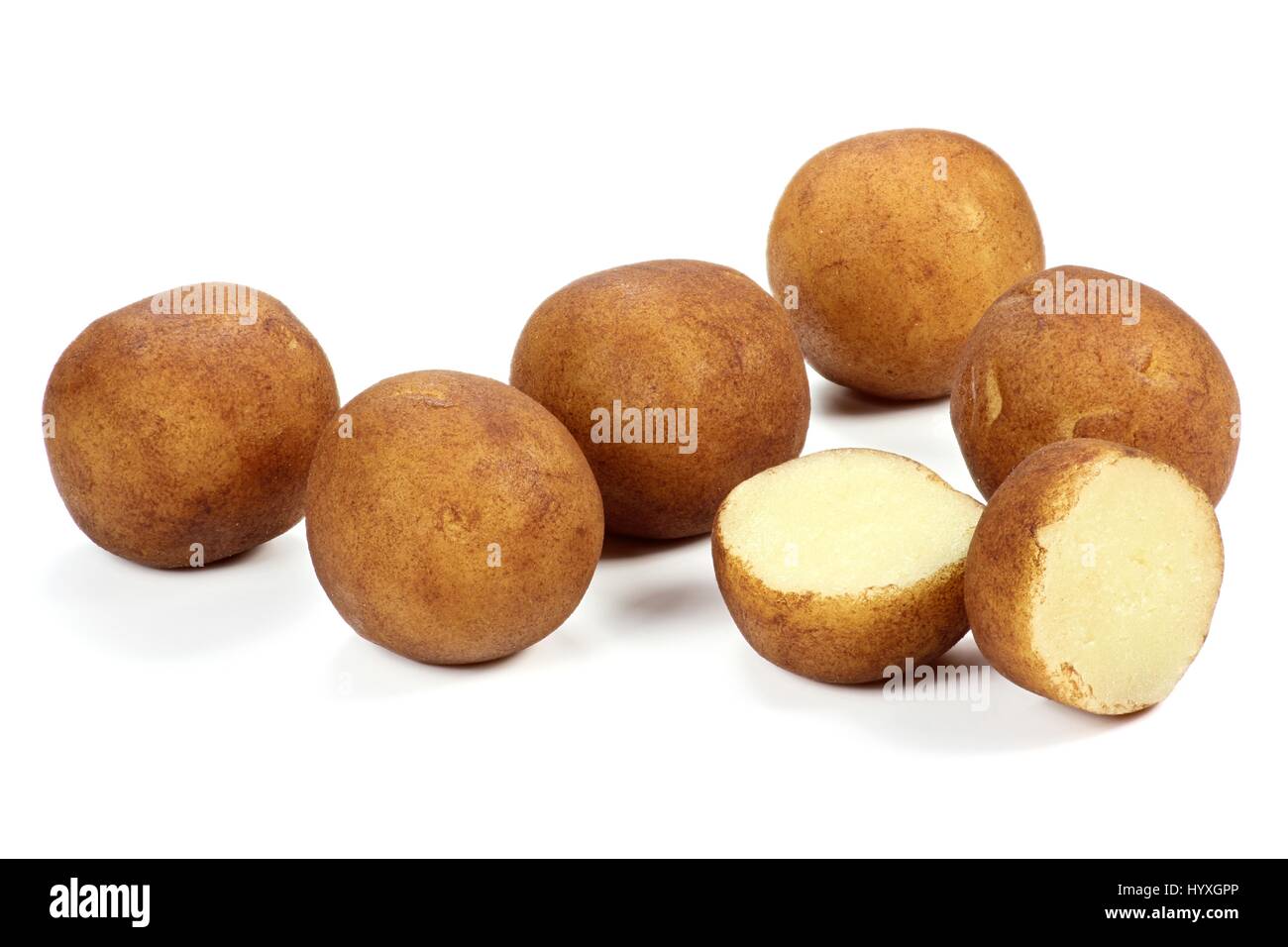 Il marzapane di patate fatte a Lubeck. Lubecca è una città in Germania e ben noto per il suo marzapane esperto artigianato e mestieri. Foto Stock